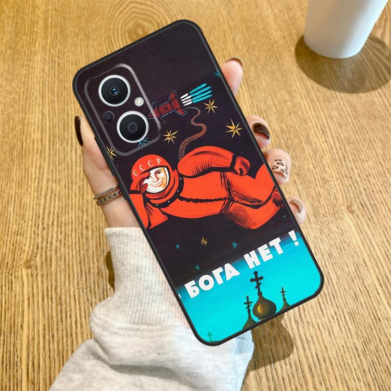CCCP Soviet Space Propaganda Art Funda For OPPO Reno 12F 11F 13F 14F 8T 8 Lite 10 11 12 13 14 OPPO Find X8 X6 X5 X9 Pro Case
