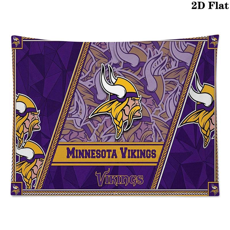 Minnesota Vikings Wandteppich Ästhetischer Wandbehang Bedruckter Stoffdecke Dekorative Wandteppiche für Schlafzimmer Wohnzimmer Heimdekoration