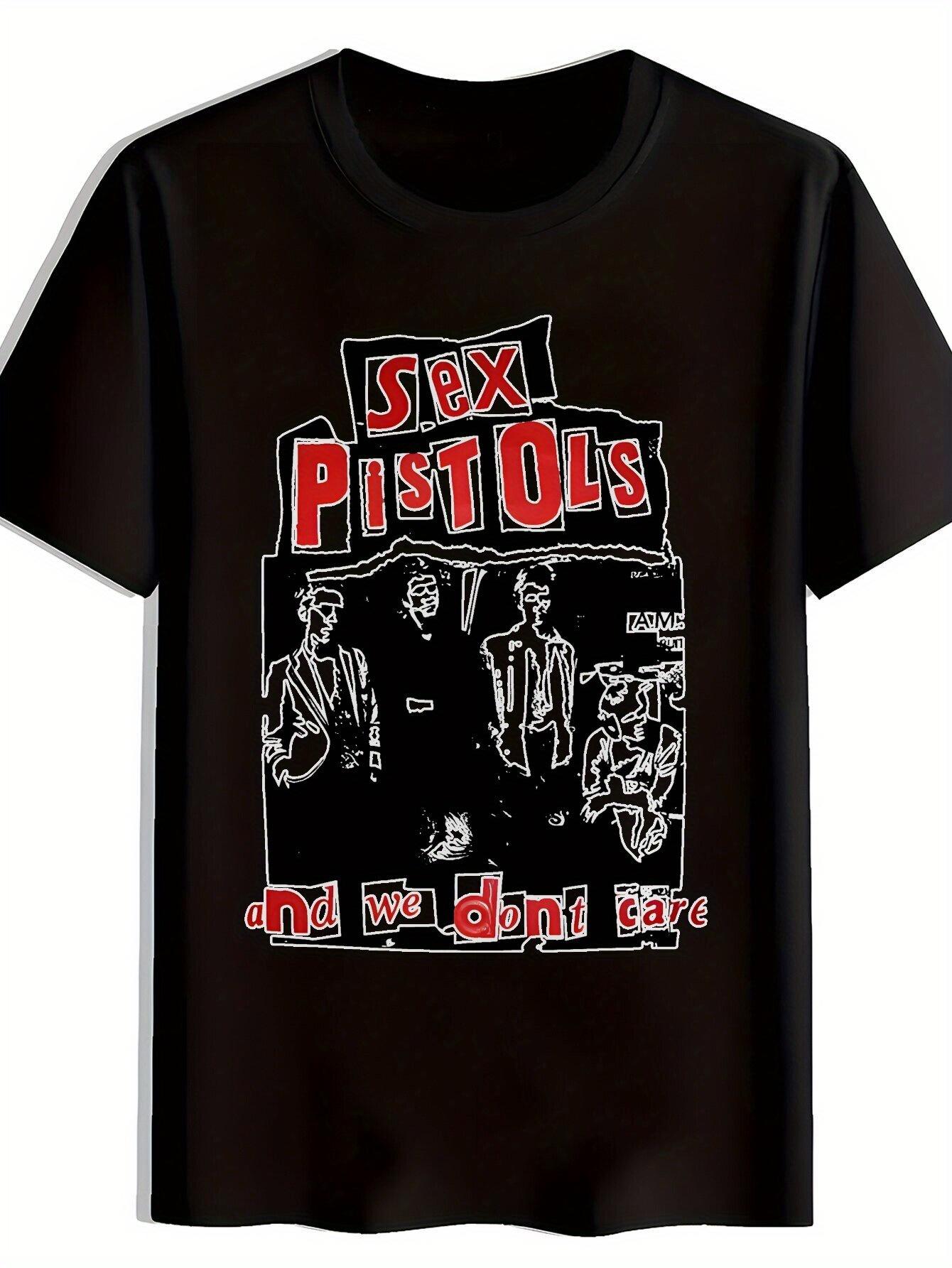 Black Graphic T-shirt - Sex Pistols Band Design XXXXL