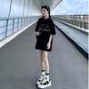 Lower Clothes Missing Short-sleeved T-shirt Women's Summer Loose Medium and Long Large Version Half-sleeved Top 2026 New Dress