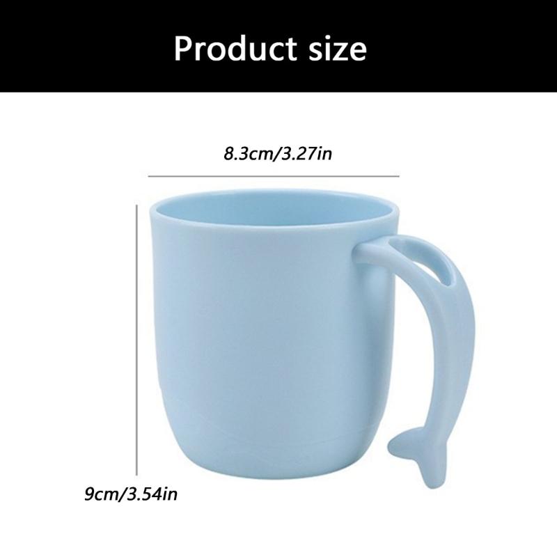 Dolphin Design Children Mouthwash Cup PP Construction Easy to Grip Handle Toothbrush Cup For Home and Travel Essential