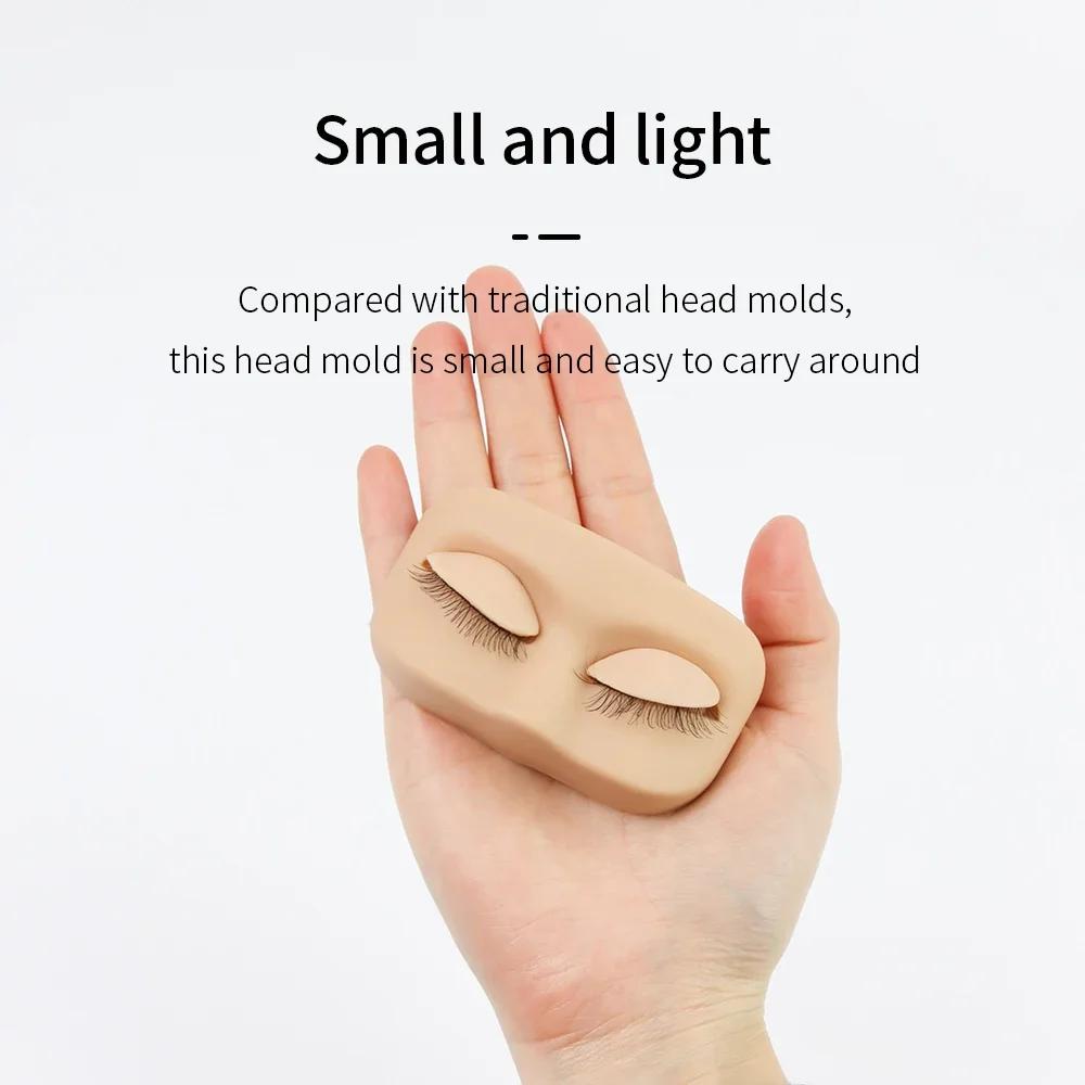 Mini Lash Flat Model Head Practice Eyelash Extension Training Head With Removable Replacement Eyelids