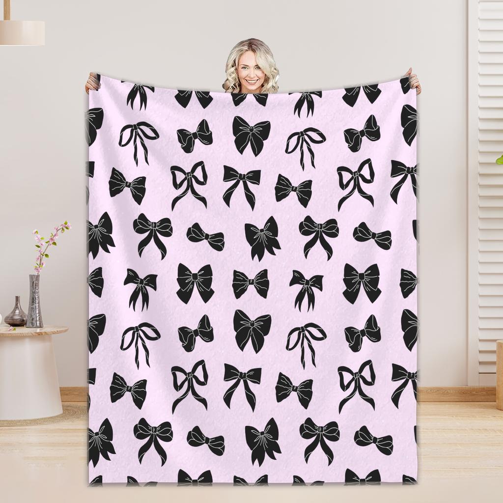 Personalized Blanket For Boys Girls - 4 Sizes And 30 Plus Colors Custom Bow Blanket Gifts for Relatives And Friends