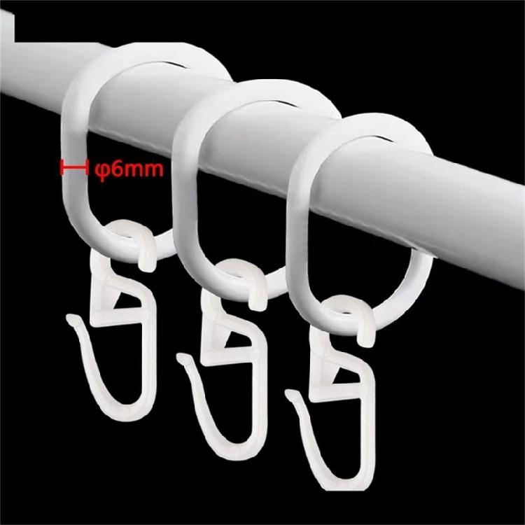 50Pieces S Shape Curtain Track Sliders Hooks for Smooth Drapery Movement Curtain Rails Gliders Hooks Clip Accessories