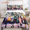 Demon Slayer's Japanese Carton Style Children's Print Beding Set with Soft Fabric Duvet Set Comfortable Bed Size Children's Girl Boy Gift