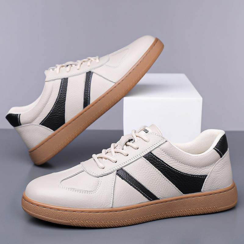 Men Leather Casual Shoes Breathable Loafers Men Sneakers  New Male Comfortable Leather Flat Footwear Sneakers Men Shoes