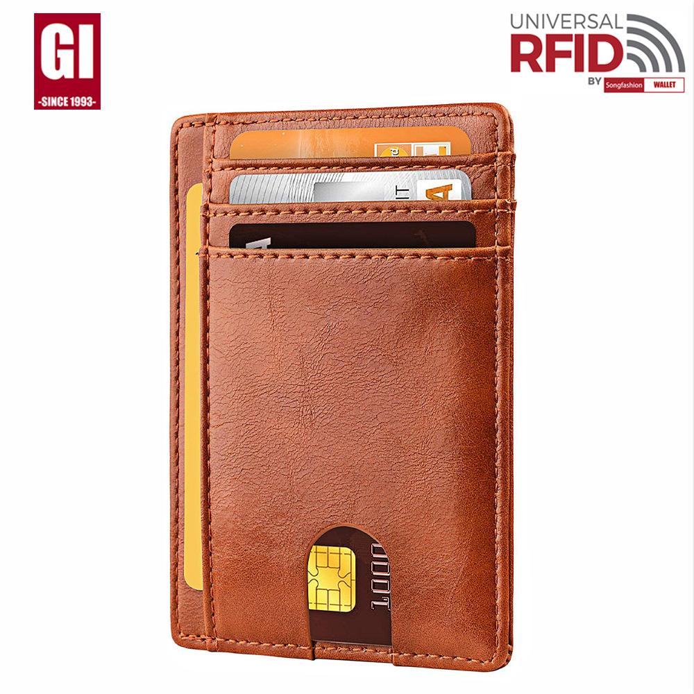 Card Bag Men's RFID Anti-theft Brush European and American Card Bag Men's  Card Holder