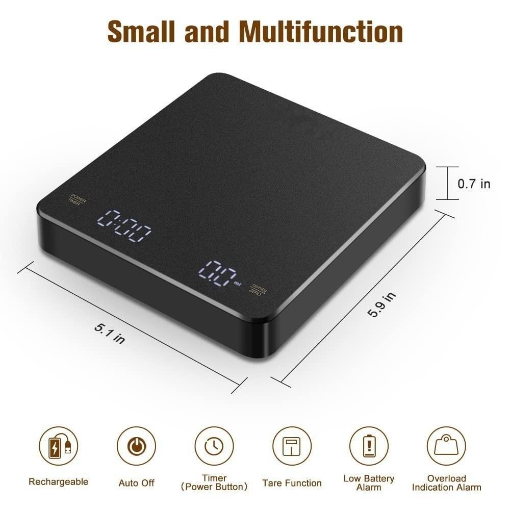 LED Screen Pour Over Drip Scale Auto Power Off Kitchen Scale High Precision Scale  Espresso Making