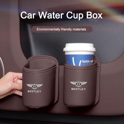 Universal Leather Car Seat Drink Rack Ater Cup Box Accessory For New Bentley Flying Spur Continental GT Bentayga Mulsanne