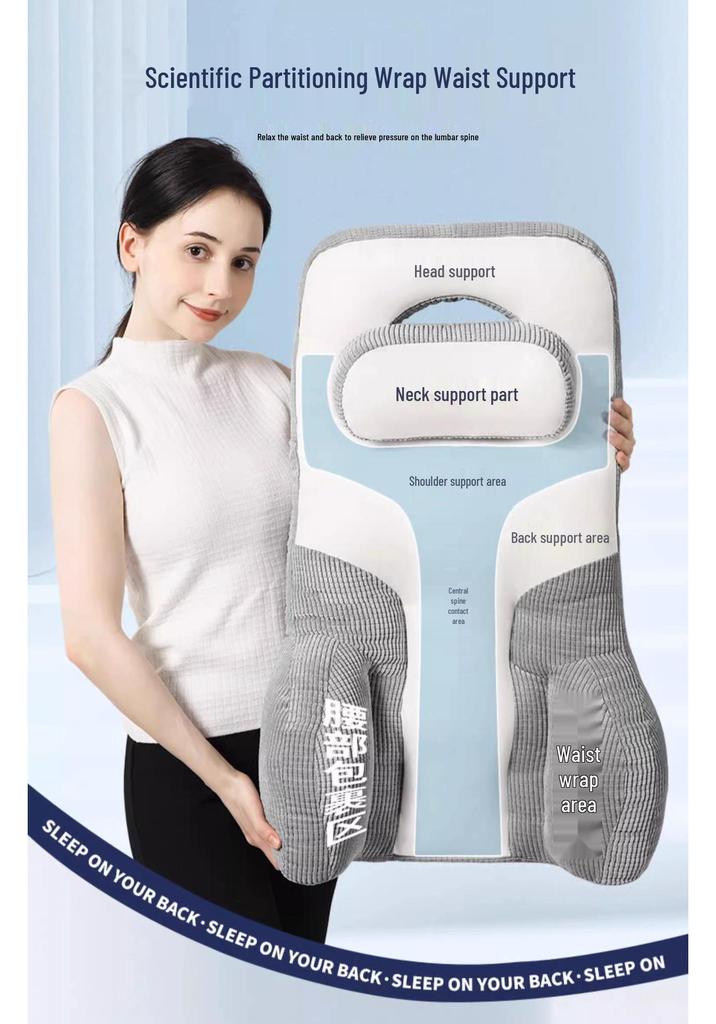 Ergonomic Lumbar and Neck Support Cushion for Comfortable Sitting