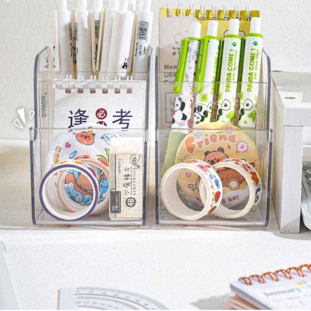 Műanyag tárolódoboz Háromrácsos tolltartó Rajzfilm asztali szervező Iskolai iroda
