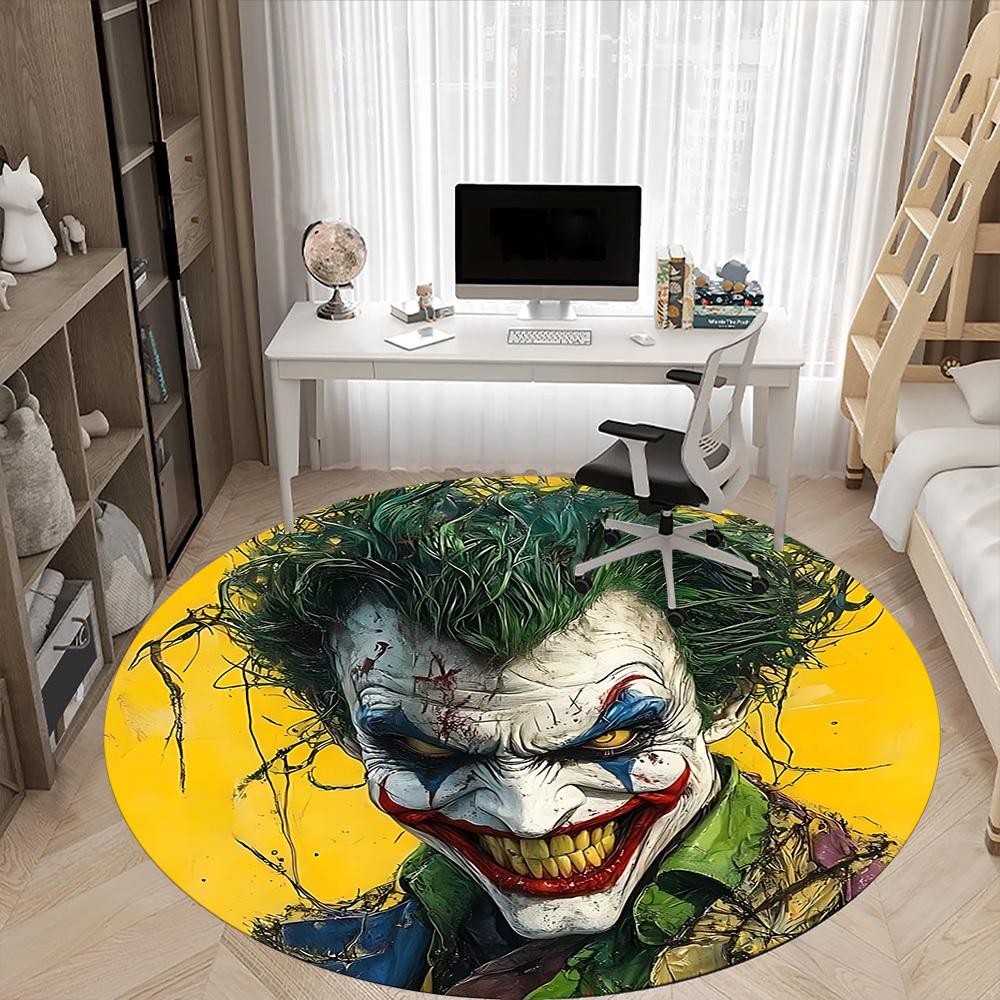 1pz Tappeto Rotondo Joker Clown per Ufficio, Sotto Sedie da Ufficio Camera da Letto Soggiorno Decorazione per la Casa, Decorazione Stanza, Disponibile in Varie Misure