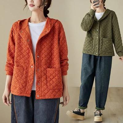 Casual Splicing Long Sleeves Pocket Baseball Uniforms Autumn Winter Woman Korean Loose Cotton Clothing
