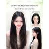 Damski czarny długi prosty dopinany włos: Zwiększa objętość włosów, kryje siwe włosy i zapewnia pełne pokrycie głowy.