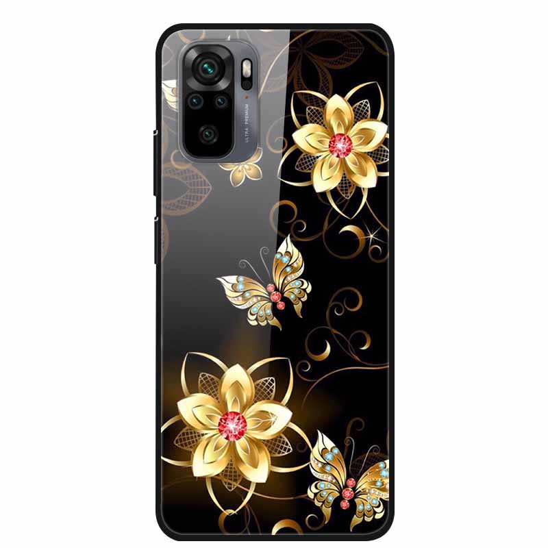Edzett Üveg tok Redmi Note 10 Pro-hoz Fedél Kemény tok Xiaomi Redmi Note10 5G Telefon Tokhoz Note10 Pro Fundas TPU Lökhárító