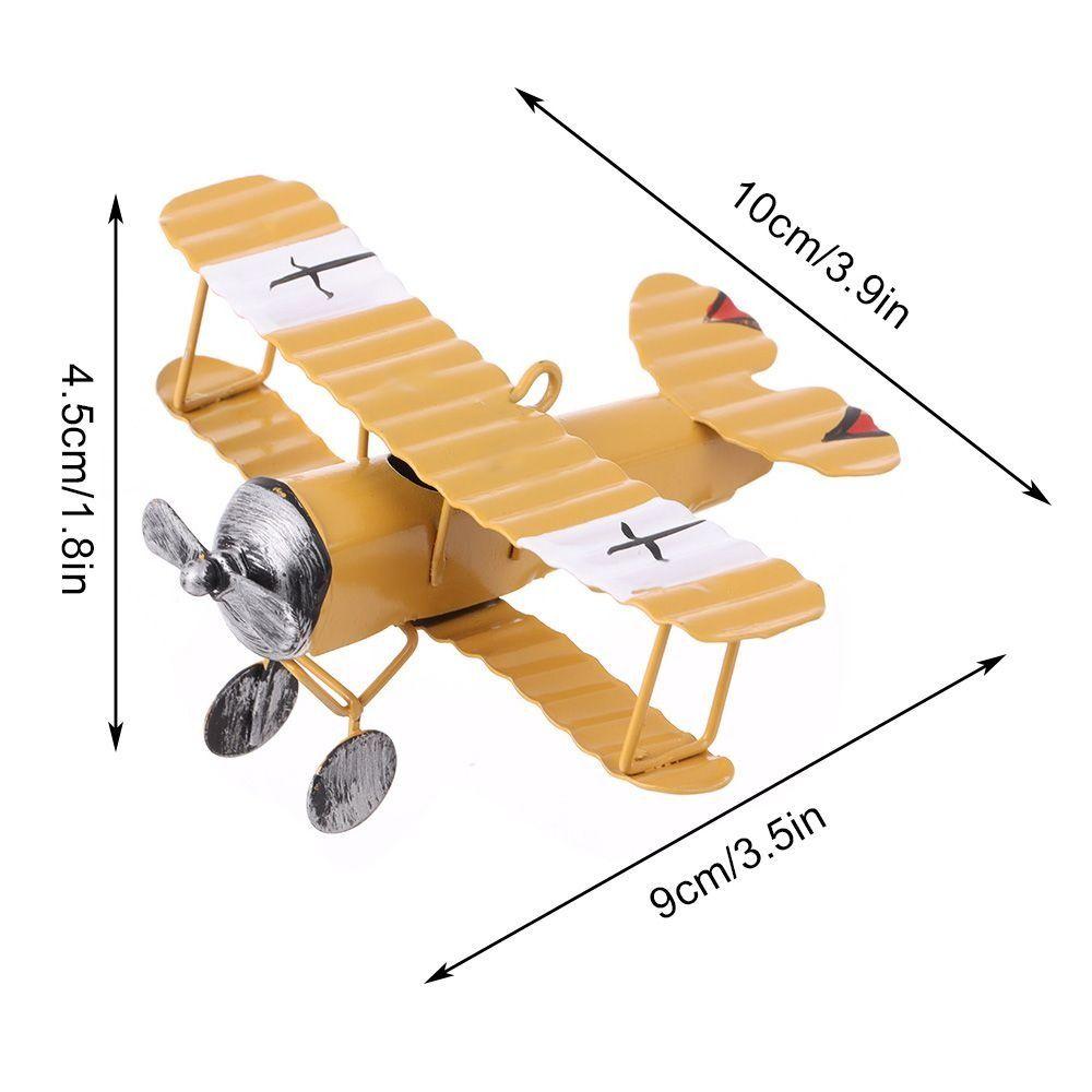 Mini Iron Crafts Vintage Biplane Model Creative Home Accessories Gift Room Hanging Ornaments Aircraft Figurines Bar Decoration
