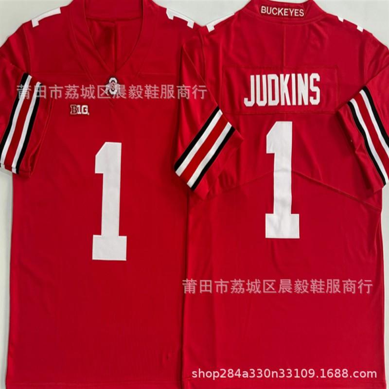 Mens NCAA Ohio State University Custom Embroidered Rugby Jersey 33 Sawyer 4 Smith 1 JYD Kins