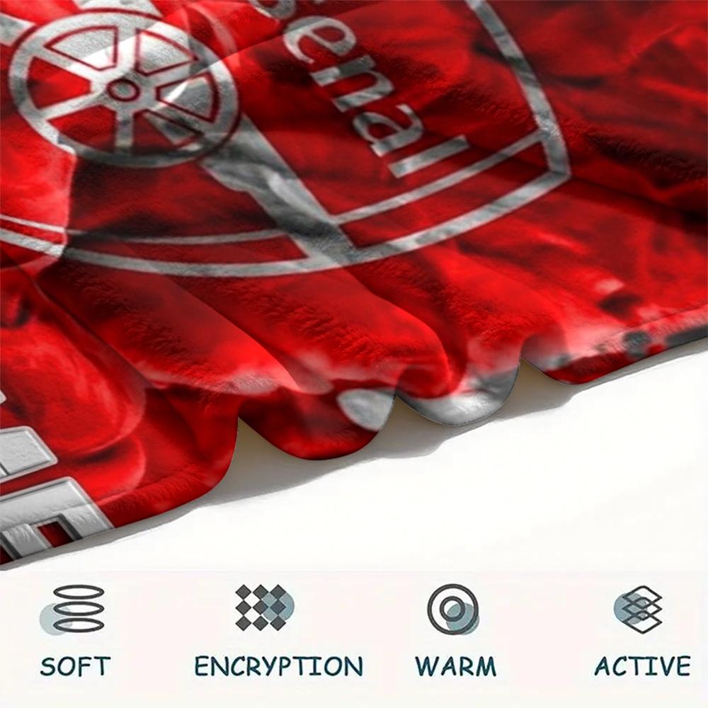 1PC Custom Name Arsenal Patterned Flannel Blanket Suitable For All Seasons for Home Decor Warmth and Comfort Gifts Holiday Present