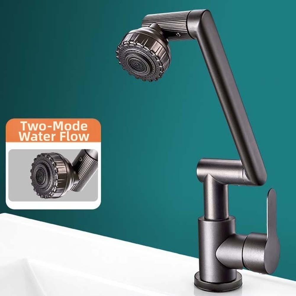 Universal Robotic Arm Faucet Adjustable 360°Rotating Bibcock Modern Dual Mode Faucet  Washbasin