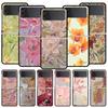 Flower Cute Fairy Fish Painting Phone Case For Samsung Galaxy Z Flip3 Flip4 Flip5 Case For Z Flip 3 4 5 6 7 Hard Folding Cover
