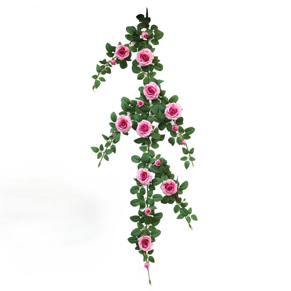 Hanging Flowers Artificial Hanging Plants 1.5m Artificial Rose Vine Hanging Plants Artificial Flower for Home Room Garden Wedding Indoor Outdoor Decor