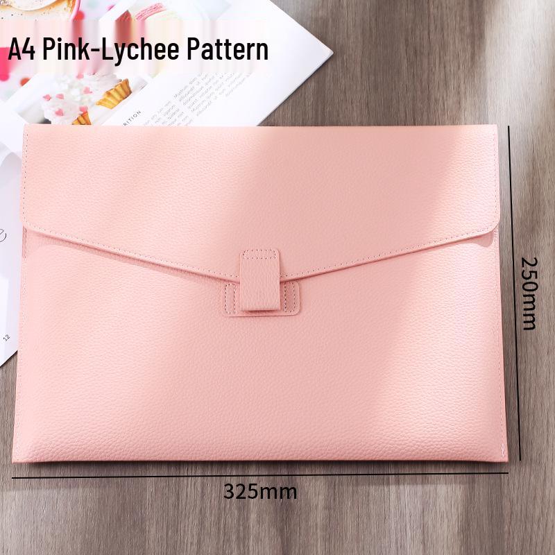 Large Capacity A4 Leather File Bag - Multifunctional Business Office Folder