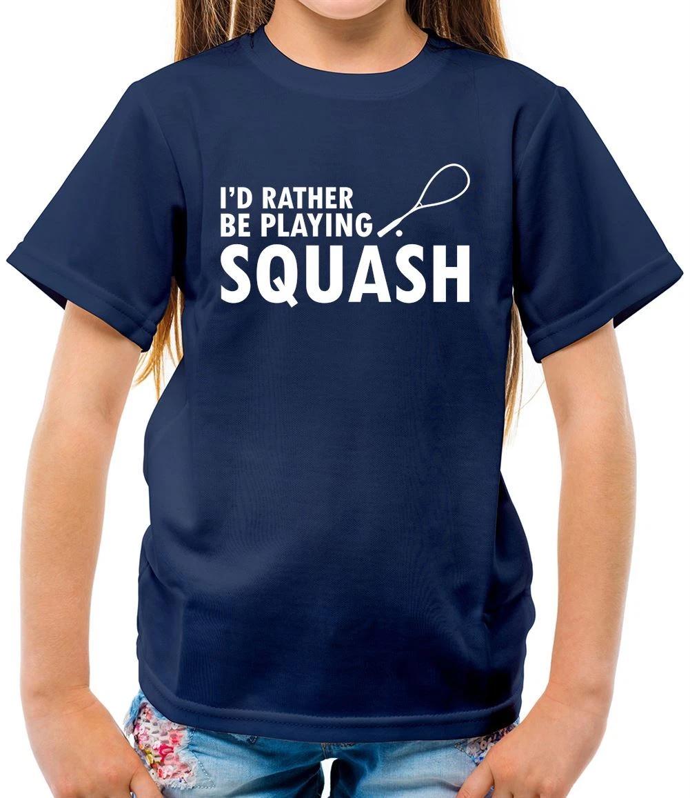 I d Rather Be Playing Squash - Kids T-Shirt - Player Court Racquet Ball 100