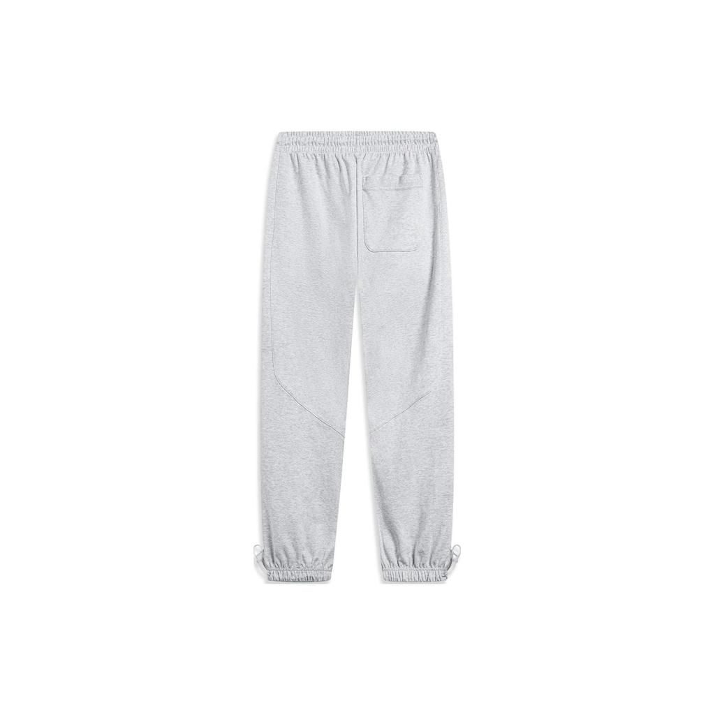 Li Ning Wade Series Letter Print Cuffed Loose Knit Sports Pants Men Pants Flower-Gray River-Stone-Gray AKLT487-1