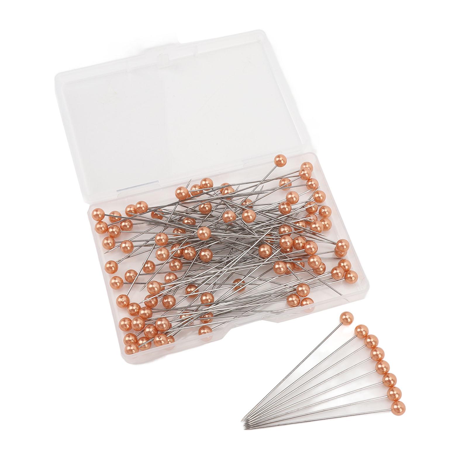 

100 шт. Перламутровые булавки с шариком, Прямые для шитья, квилтинга, для букетов, цветочные, тканевые, белые оранжевый