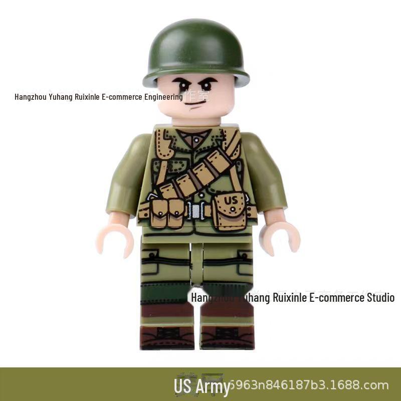 

Минифигурка солдата Второй мировой войны, развивающий конструктор для детей US Army