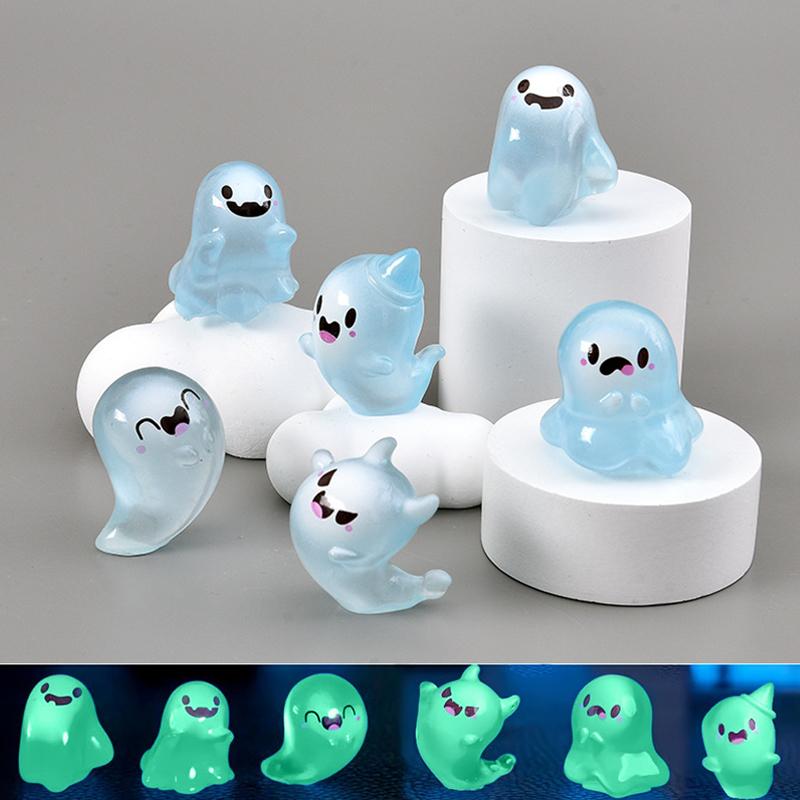 Karanlıkta Parlayan Mini Hayalet Figürleri, Parlayan Hayalet Minyatür Reçine Figürleri, Sevimli Hayalet Figürü Bahçe Dekorasyonu