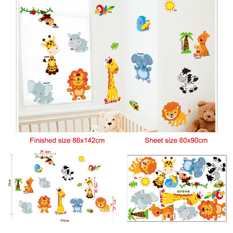 Removable Cartoon Wall Stickers for Kids Room Kindergarten Creative Christmas Birthday Gift Decals