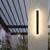 AB Factory IP65 Modern Outdoor Wall Lamp Exterior Linear Strip Wall Lamp Warm White Garden Sconce Long LED Wall Light