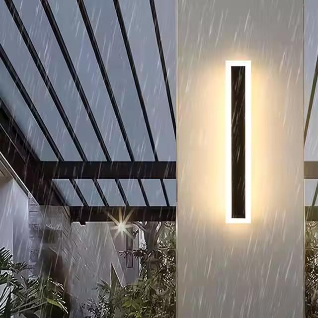 AB Factory IP65 Modern Outdoor Wall Lamp Exterior Linear Strip Wall Lamp Warm White Garden Sconce Long LED Wall Light