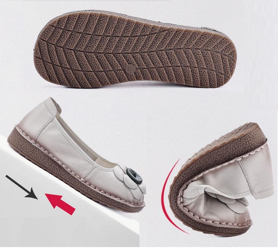 Fashion New natural leather ballet flats women's autumn unique moccasins woman luxury ancient flats soft travel shoes lady flower loafer