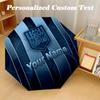 NSW Blues Logo Automatic 8‑ribs Umbrella, Custom Name Text Personalized Folding Umbrella Rain Sun Gift