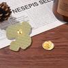 Funny Large Leaf potted Plant Enamel Brooches Cute Green Plant Golden Lapel Pins Gift For Garden Women Girls Badge