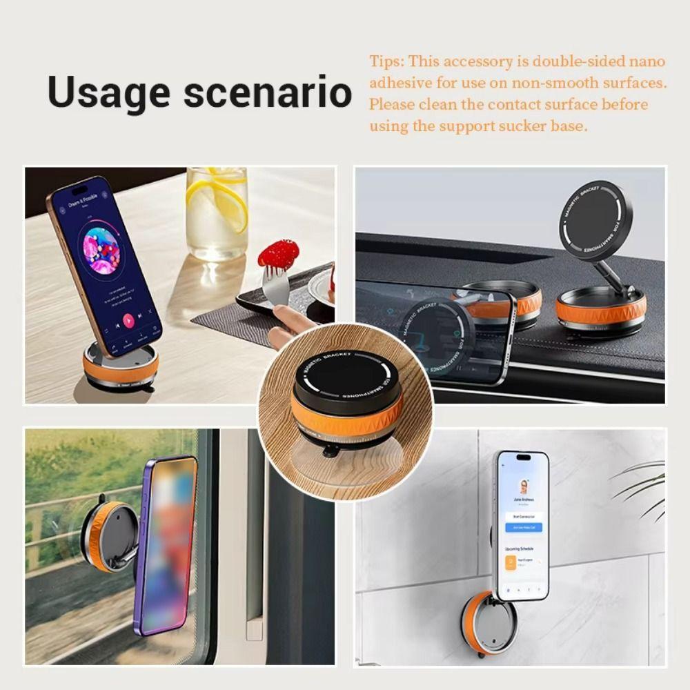 Dual 180° Adjustable Angles Vacuum Suction Phone Holder Folding Vacuum Suction Stand  Automobile