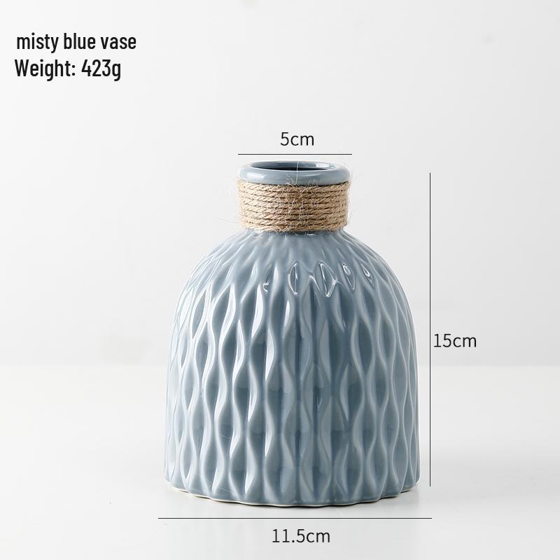 Yapay Çiçek Aranjmanları İçin Zarif Seramik Vazo - Oturma Odası veya Yemek Masası Dekorasyonu İçin Mükemmel