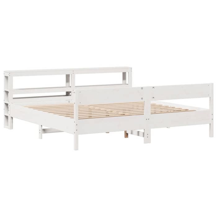 VidaXL Bed Frames and Headboard White 180x200 Cm Solid Pine Wood, Bed, Bedroom Furniture, Wooden Bed, Bed 3306178