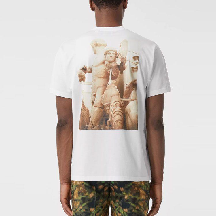 Burberry T Shirts Men's White Crew Neck Moderate Straight Fit 80439731
