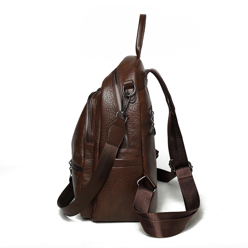 PU Backpack Women's Outdoor Travel Backpack Multi-function Shoulder Bag