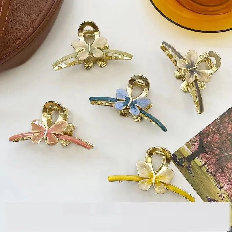 Neue Elegante Schmetterling Haarspange Hohe Qualität Große Größe Legierung Haarspange Klemme Kopfschmuck Mädchen Frauen Haarschmuck