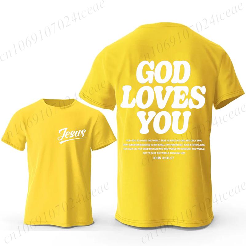 Men's Fashion Summer T-shirts Christian Jesus Creative Graphic Printed Tshirt Casual Sports Short Sleeve T-shirt Jesus Saves Top