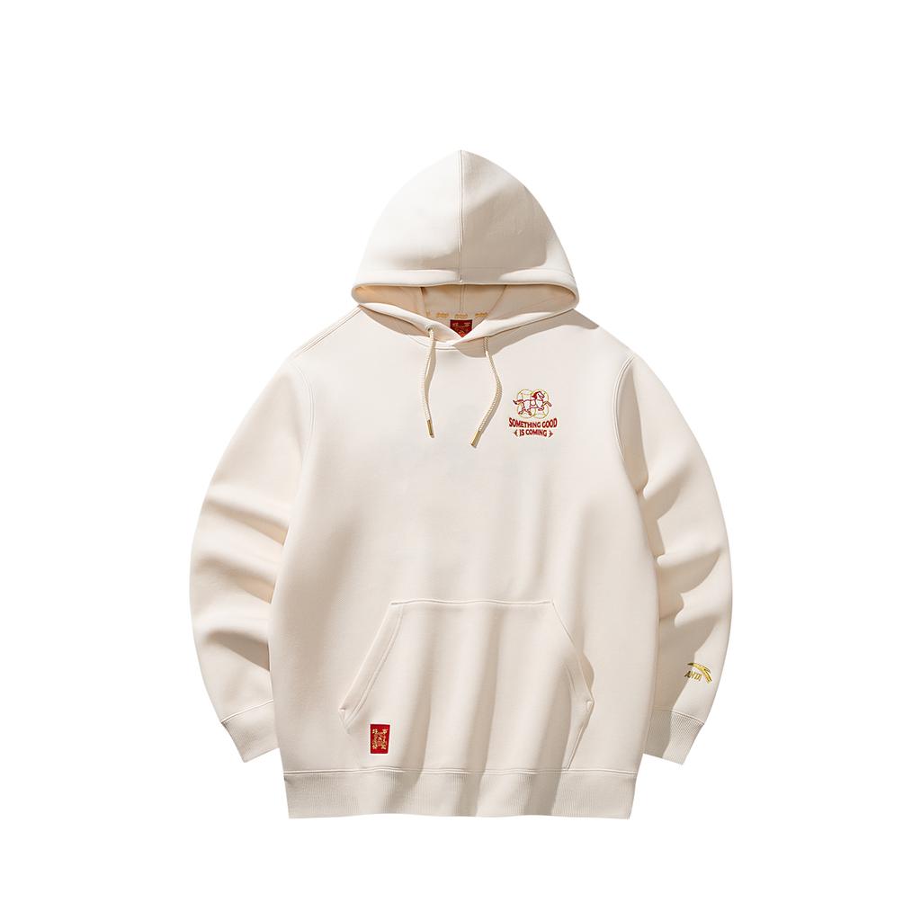 Anta Good Things Happen Mens Hooded Sweatshirt Spring 2026 Men Tops Milk-Salt-White 152618731-4