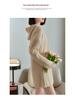 Women's Hooded Mid-Length Wool Sweater Dress, Loose-Fitting Knitted Outerwear, Solid Color, Long-Sleeved
