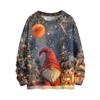 Women's Fashion Casual Long Sleeve Christmas Printed Round Neck Knitted Top