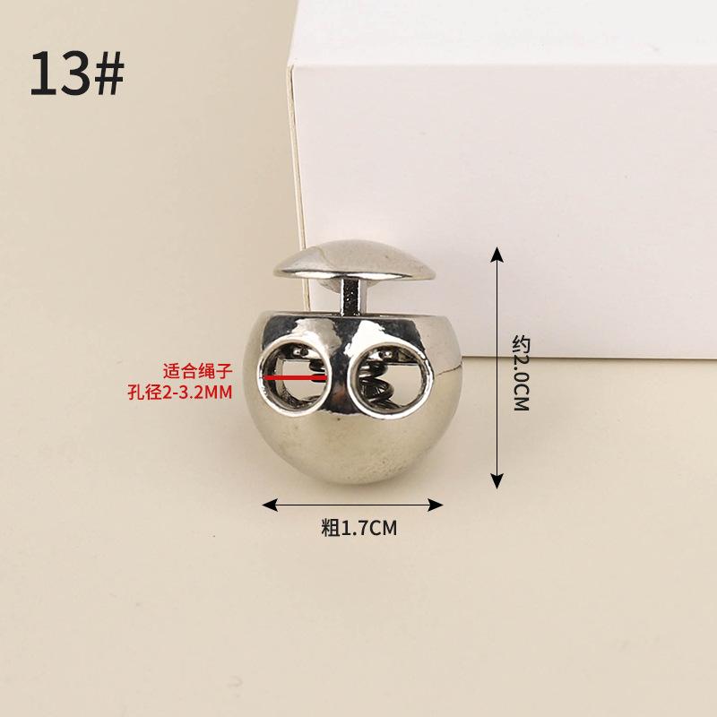 Metal Double-Hole Spring Buckle Pig Nose Buckle Trouser Foot Closure Elastic Buckle Down Jacket Sweater Rope Buckle