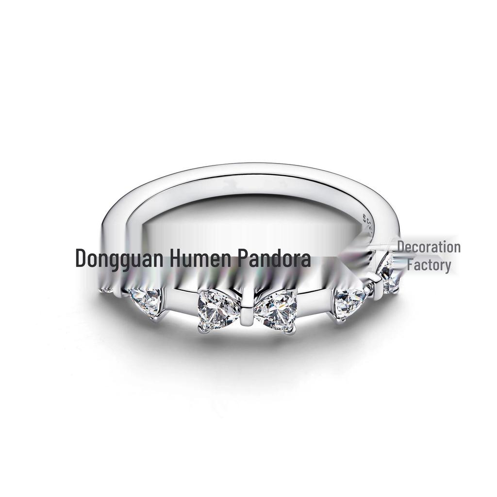 Elegant European and American Knotted Flower Diamond Rope Ring for Women - Chic Japanese & Korean Style