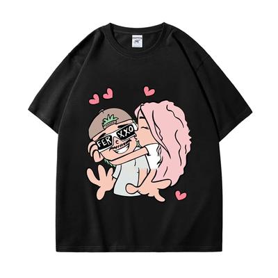 Singer Feid and Karol G Cartoon Graphic T Shirts Summer Trend Hip Hop Short Sleeve T-shirt Unisex Fashion Casual Loose T-shirts